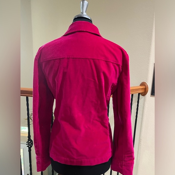 Talbots VINTAGE Bold Pink Stretch VELVET JACKET, BLAZER WOMENS SIZE 16 - Picture 8 of 10
